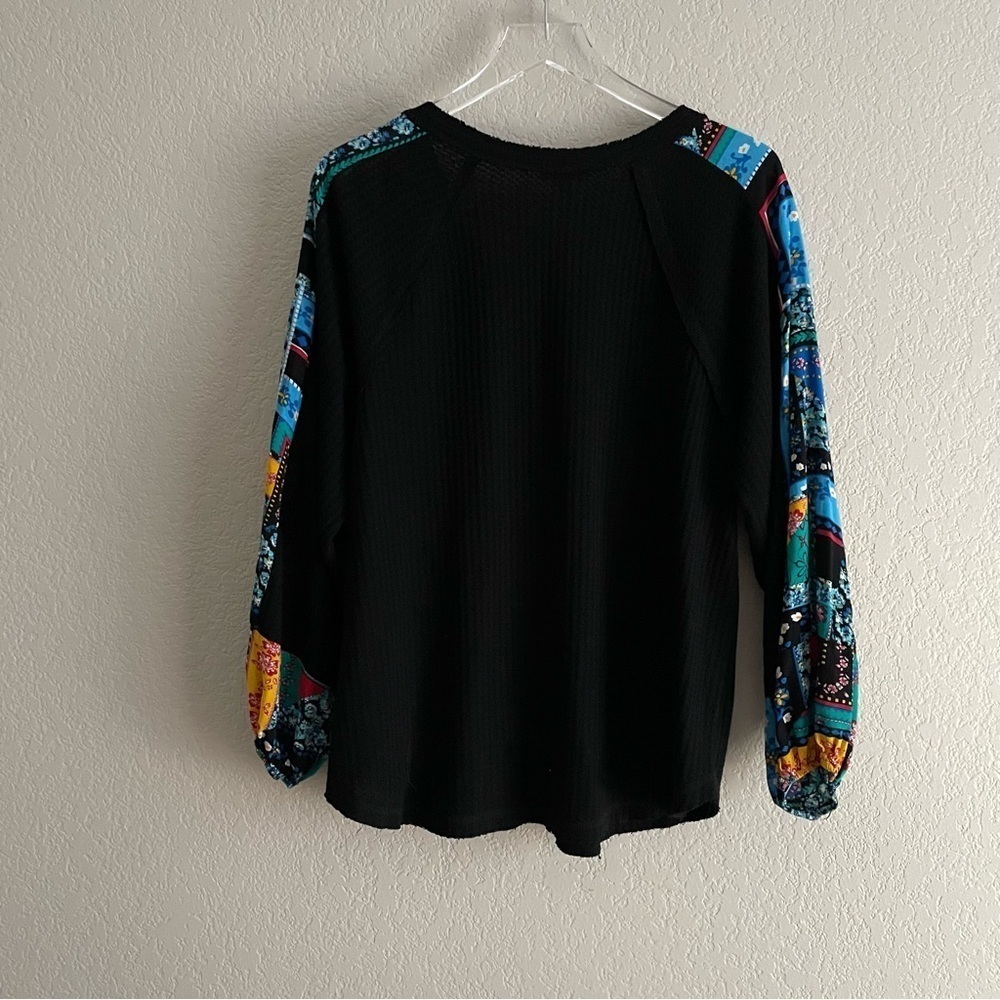 KORI Wunderlust Long sleeve Waffle Thermal Boho Top Large - Picture 10 of 12